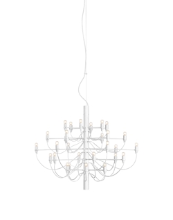 2097/30 żyrandol LED z przezroczystymi żarówkami, matowy biały